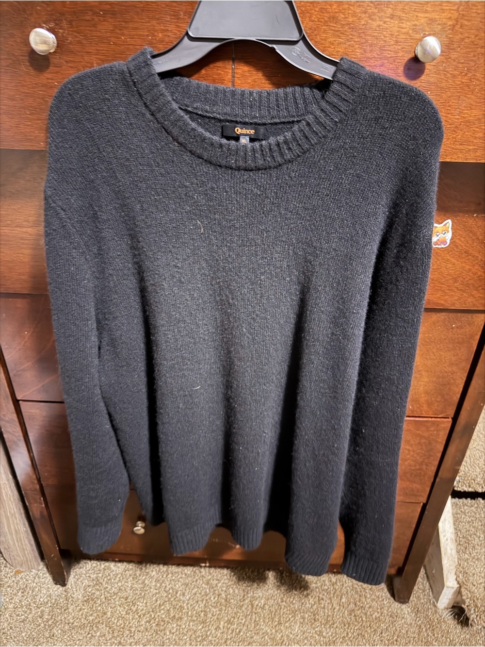 Quince Men's Crewneck Sweater in Black